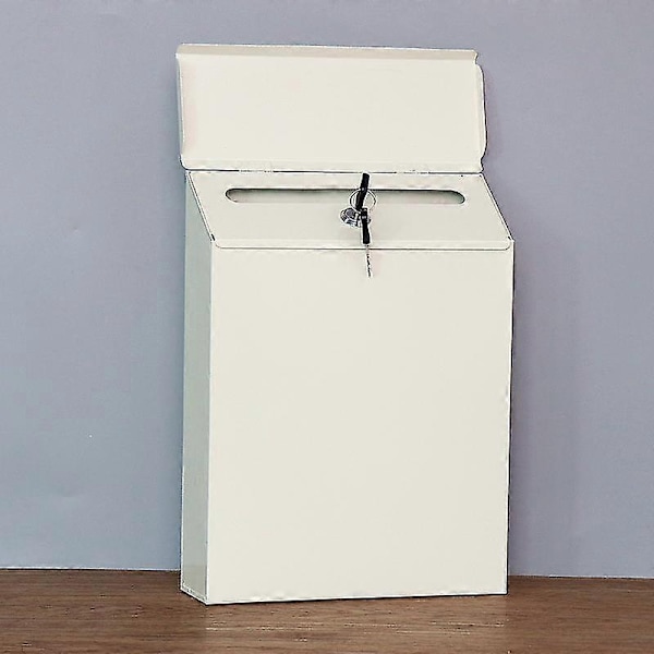 1 stk. Retro Metall Veggmontert Postkasse Bøtte Avis Brevboks Post Hagedekor - Perfekt 1PC-WHITE