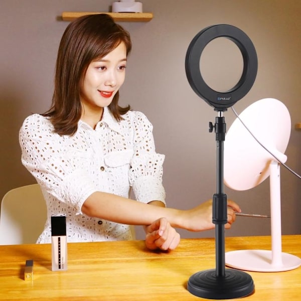 LED-rengaslamppu / Ring Selfie -lamppu / Pöytäteline - 12 cm - Perfet