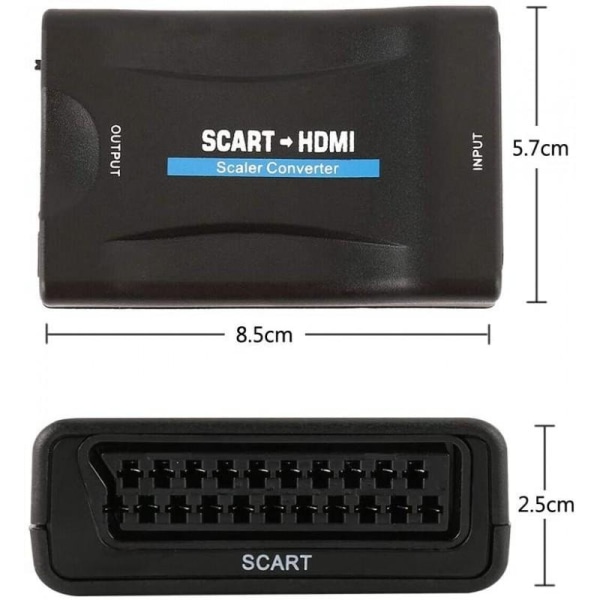 SCART til HDMI Adapter / Konverter - Perfet black