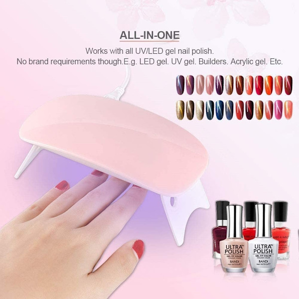 Mini nagellampa Bärbar nageltork för alla gelnagellack - Perfet