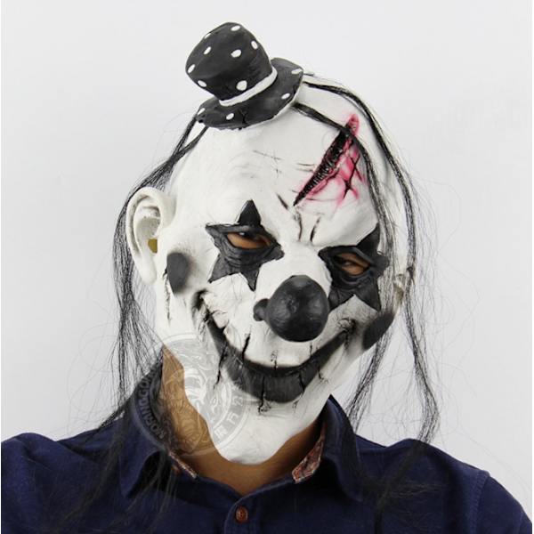Klovnemaske, Halloween Latex Klovnemaske - Perfet black white