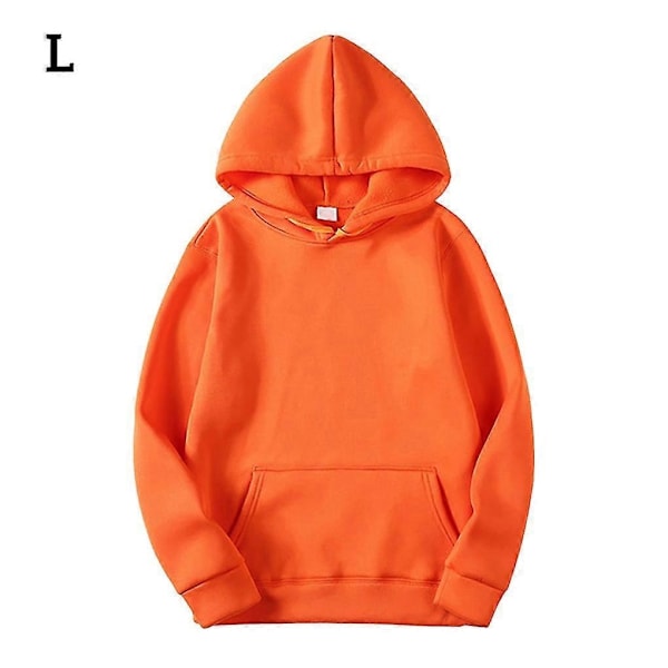 Unisex Bomuldstrøje med Snørehætte - Perfekt Orange L