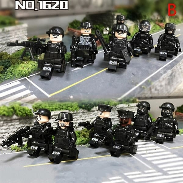 Militær Swat Team Figur Legoingly Set By Police Model Building Blocks- Perfet