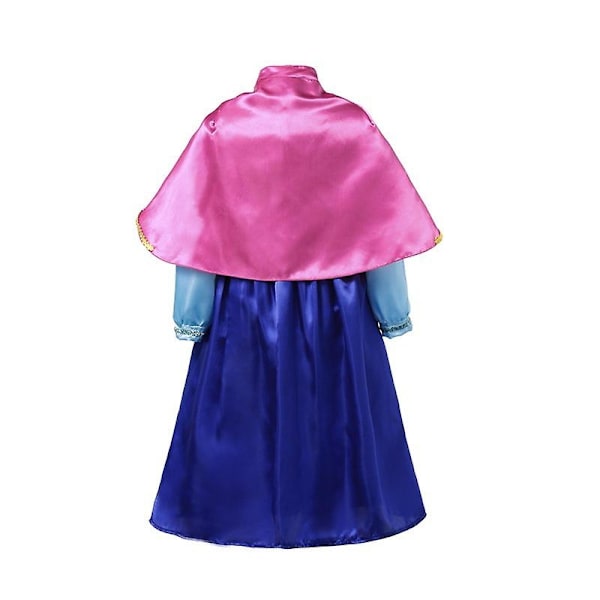 Flickklänning Elsa Kostym Anna Elsa Klänning Prinsessa för Barn Klänning för Flicka Hög Kvalitet Anna Klänning med Cape Klänning Kostymer Cosplay-Perfekt Anna Dress B 3T
