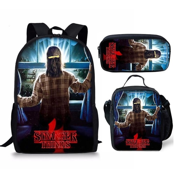 Stranger Things4 Opiskelijan koululaukku Lasten unisex reppu lounaslaukku - Perfet 16 Take meal backpack