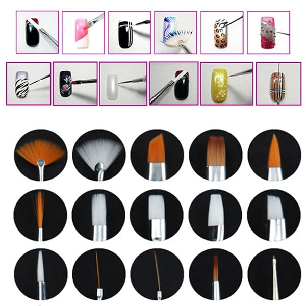 20 delar kosmetiska set, borrpenna, nagelmålning, set (svart) - Perfet