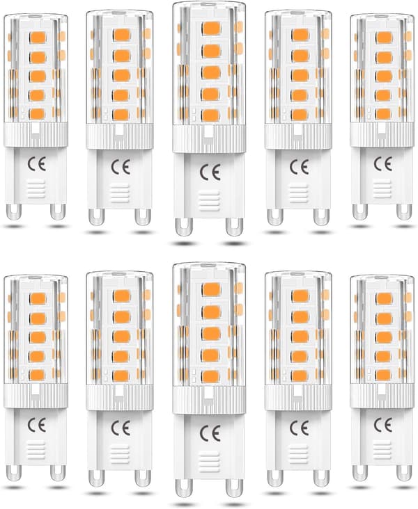 10 G9 dæmpbare LED-pærer, 5W varm hvid 3000K, tilsvarende halogenlampeeffekt, AC110/220V