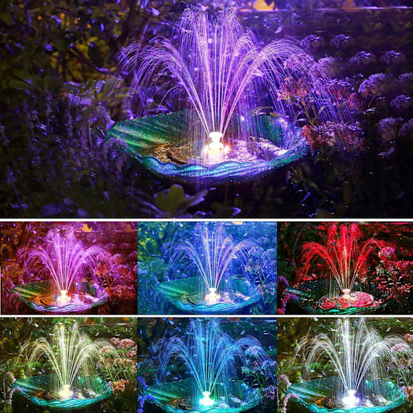 Farverig Solar Fountain Solpanel Solar Dam Pumpe Vandpumpe - Perfet