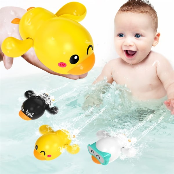 3 stk/sett Småbarn Baby Søt Flytende Svømmeender Badevannsleker Barnebadeleke - Perfet
