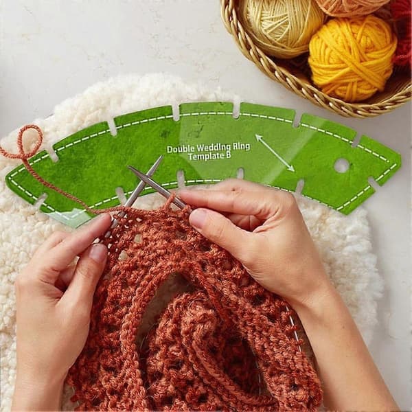 5X Dubbla Vigselringar Quiltmallar Vigselringar Set Mallar Återanvändbar Quiltningsmätare - Perfekt