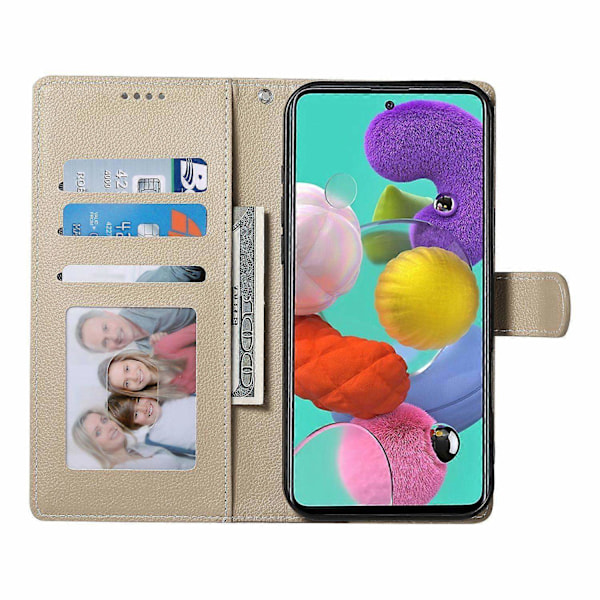Yhteensopiva Samsung Galaxy A24 4G (162,1 x 77,6 x 8,3 mm) -puhelinmallin kanssa, nahkainen lukollinen lompakkokotelo jalustalla - Perfet Apricot