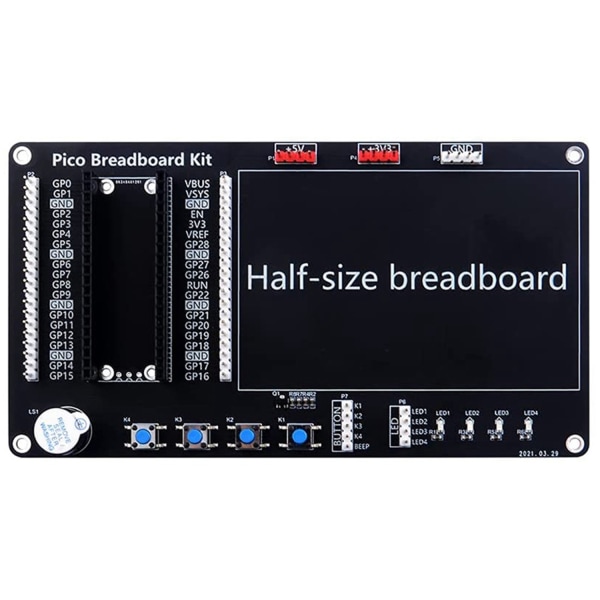 Raspberry Pi Pico Breakout Breadboard Test Kretskort Bærbar Pico-modul for nybegynnere DIY Circuit - Perfet