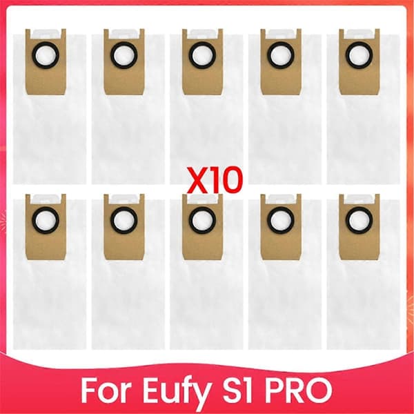 10-pack dammsugarpåsar kompatibla med Eufy S1 Pro robotdammsugare och mopptillbehör - Perfekt