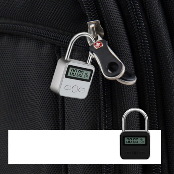 Egnet til Metal Timer Lås LCD Display Multifunktionel Elektronisk Tid 99 Timer Maksimal Timing USB Genopladelig Timer Hængeslås - Perfekt