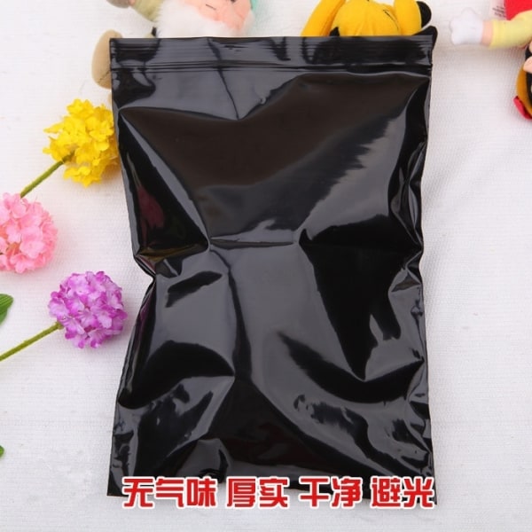 Påsar Förpackningspåse Miljövänlig Återförslutningsbar svart ljustät förseglad PE-plastpåse Baggies öppen påse 10x15cm--30pcs