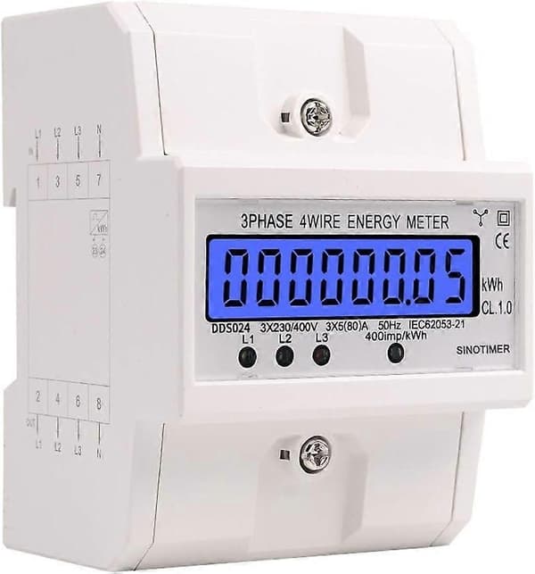Digital strømmåler Trefase LCD-måler Trefase 4-leder DIN-skinne måler AC-måler - Perfet