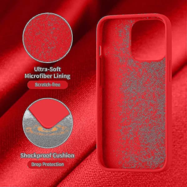 Kompatibel med Iphone 12 Skal Silikon Ultra Tunn Stötsäker Skyddande Mjukt Foder-Perfekt Red