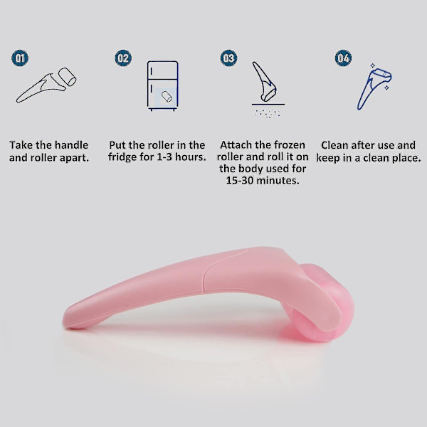 Pink PE tyst ansiktsmassagerulle kall kompressinstrument - Perfet
