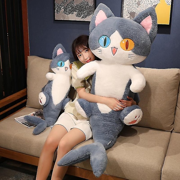 50/85/135cm Kawaii Transform Haj Haj Plush Leksaker Rolig Haj Katt Kudde Fylld Mjuk Djurdockor Intressant Födelsedagspresent-Perfekt 50cm