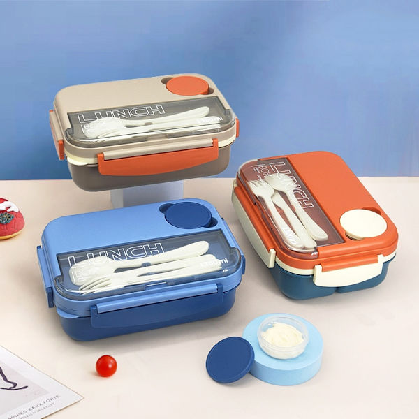 Four Grid Lunch Box/Student Lunch Box Oransje Blå orange blue