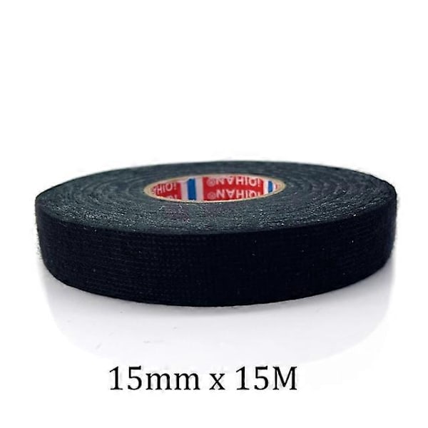 15/20 Meter Värmebeständig Flamskyddstejp Coroplast Självhäftande Tygtejp för Bilkabelhärva Ledningsvävskydd - Perfet 15MMx15Meter