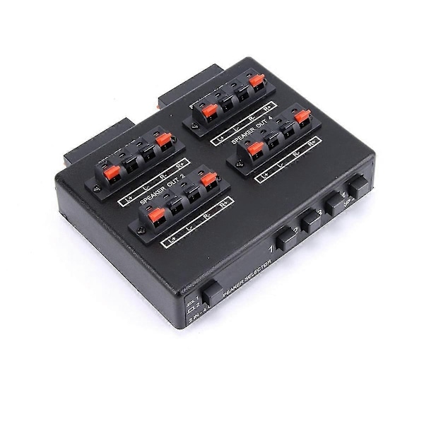 Sp-24 Mini 2-ind-4-ud Stereo Audio Vælger Forstærker Switch Box Højttaler Splitter-Perfet