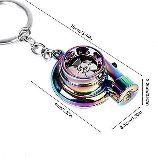 Bil Turbo Spinner Nøglering med Ægte Lyd og LED Lys Mini Turbolader Nøglering til Bilnøgler Tilbehør - Perfekt