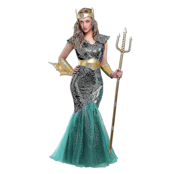 Carnival Sea Mermaid Kostyme Menn Sexy Poseidon Fancy Dress Halloween Purim Karneval Mardi Gras Antrekk Boris-Perfet Sea Siren Costume L