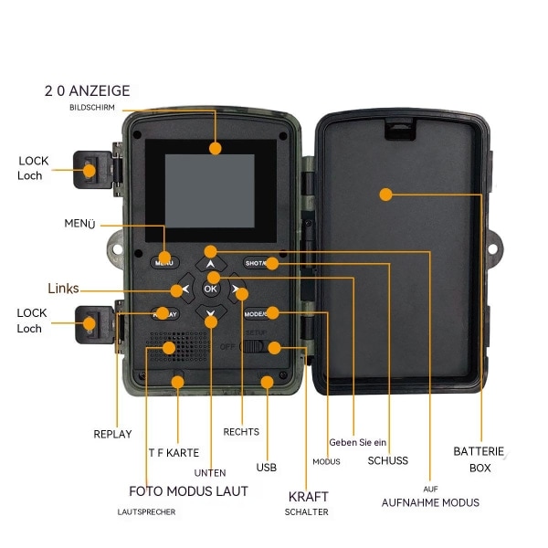 IC Game Camera 2,7 K 20 MP trigger rækkevidde op til 35 m med bevægelse- Perfet