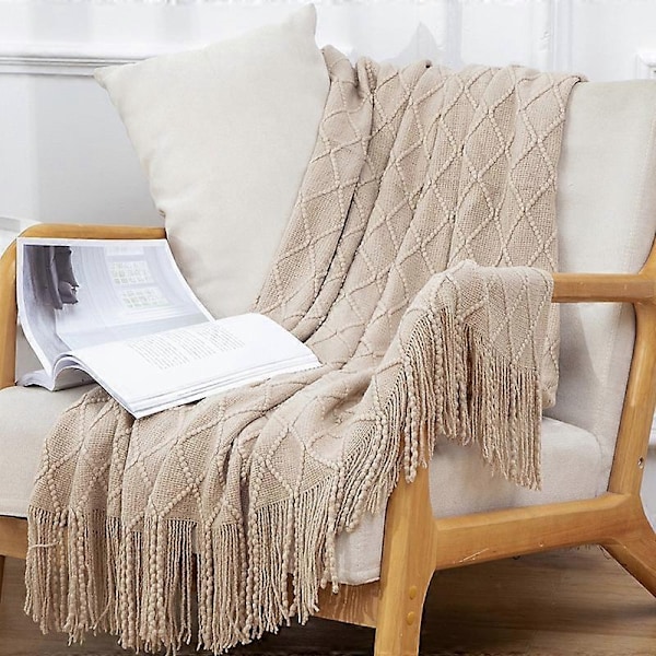 Myk Strikket Teppe, Sofateppe - Perfekt Khaki 130*180cm