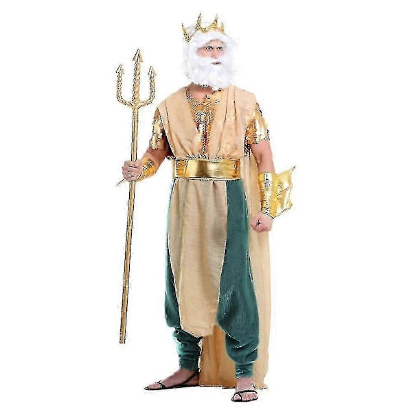 Carnival Sea Mermaid Kostyme Menn Sexy Poseidon Fancy Dress Halloween Purim Karneval Mardi Gras Antrekk Boris-Perfet Poseidon Costume L