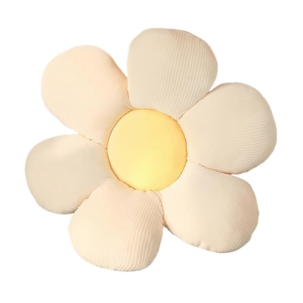 Blommig golvkudde för läsning och avkoppling, bekväm för flickor, tonåringar, mellanstadiebarn och småbarn - Perfekt White Yellow 40CM