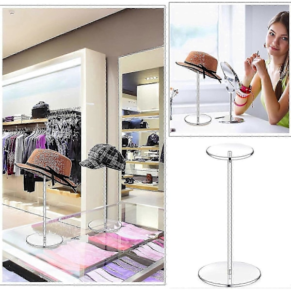 Akryl Sokkel Display Riser Stativ Caps Hatt Hylle Bordplate Parykk Display Stativ - Perfekt 35cm