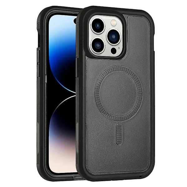 Kompatibel med iPhone 13 Pro Max Defender Series XT MagSafe Magnetisk PC + TPU Støtsikkert Telefondeksel - Perfekt Black
