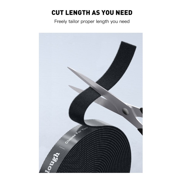 Elough Velcro-kabelorganisering USB-kabeloprulningsstyring Nylon Free Cut Tie Mus Hovedtelefonledning Kabelbeskytter - Perfet