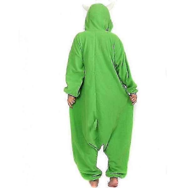 Zhouxixi Aikuisten Halloween-haalari Sarjakuva Hirviöt Pyjamat Naisille Miehille Eläin Kigurumi Pyjama Kotiasu Cosplay Juhlapuku - Täydellinen Green L