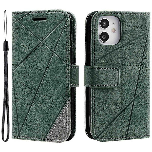 Plånboksfodral för iPhone 12 mini, Läder Telefonskydd Skinn Touch Textur-Perfekt Style C