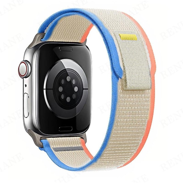 Velegnet til Trail Loop Strap til Apple Watch Band Ultra 8 7 6 5 3 Ur 49mm 45mm 40mm 44mm 41mm 42mm 38mm Nylon Correa Armbånd Iwatch Series Watch Milky White 42mm 44mm 45mm 49mm