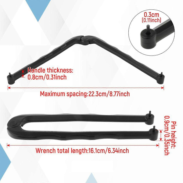 Svart Finish Stål Justerbar Ansiktsnøkkel Pin Tang Rund Mutter 3mm-Perfet 3mm