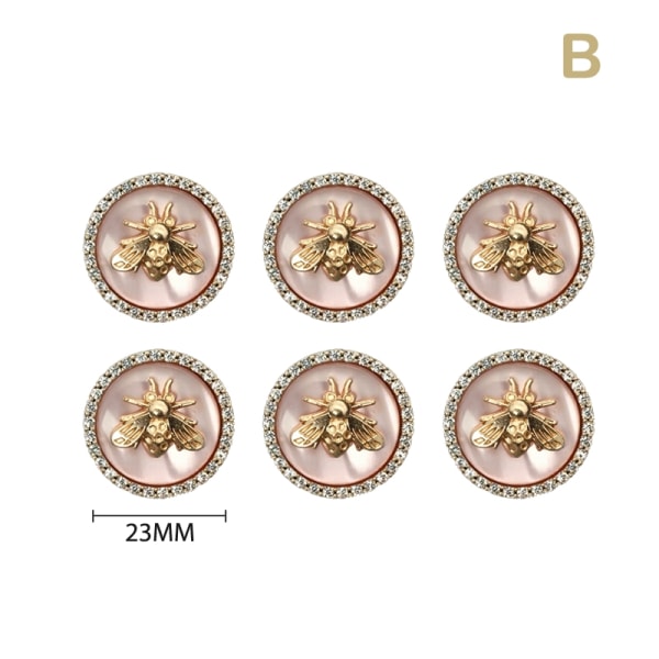 6 kpl Retro strassit Diamond Decor Metal Gold EE Pink lay P - Perfet B