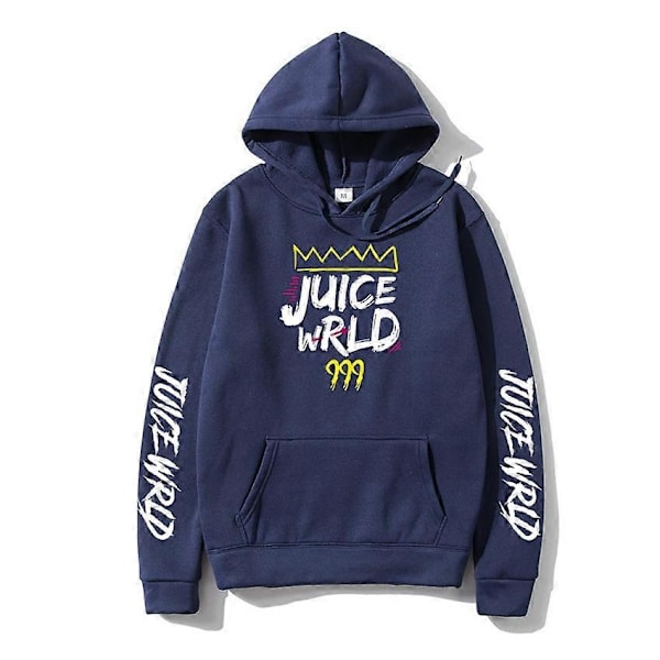 Rapper Juice Wrld 999 O-Neck Sweatshirt Mænd/Kvinder Mode Langærmet Forår Efterår Hættetrøjer Sweatshirt Hip hop toppe Pullover-Perfet Dark blue XL