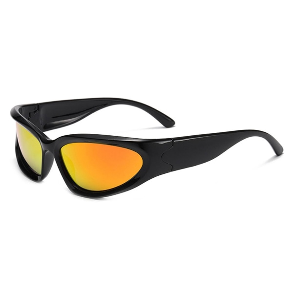 Sports Wrap Around Solbriller UV-beskyttelse Polariserte linser Unisex sportsbriller for kjøring - Perfet Black-Red Mercury