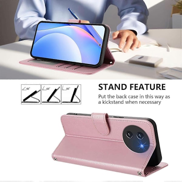 Panda RFID PU Telefonfodral Kompatibelt med Doogee Note 59 / Note 59 Pro-Perfet Pink