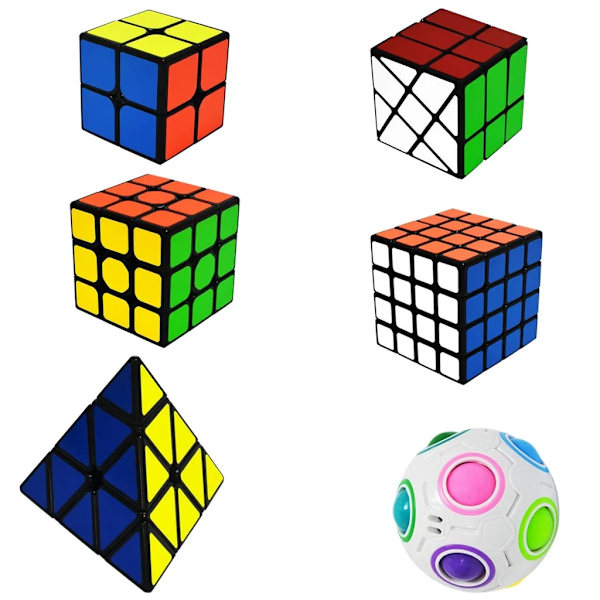 6 Rubiks kuber - 6 stilar - Perfet