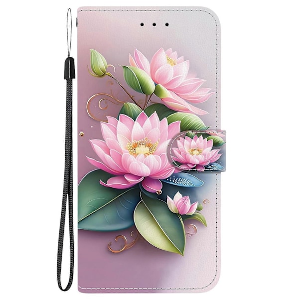 Läderfodral med ritning Kompatibelt med Motorola Moto G75 5G-Perfet Black Orchid