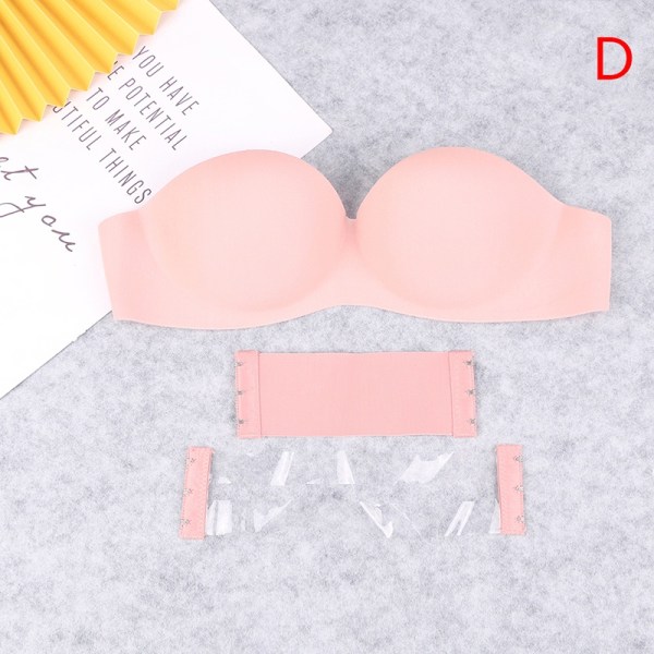 Tube Top Underkläder Sexiga underkläder Axelbandslös BH Push Up BH - Perfet Pink 38/85AB