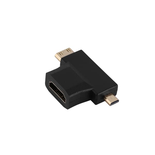 HDMI till VGA-adapter, T-typ Micro Mini HDMI-kontakt, för digitalboxar (PS4, Xbox 360), svart