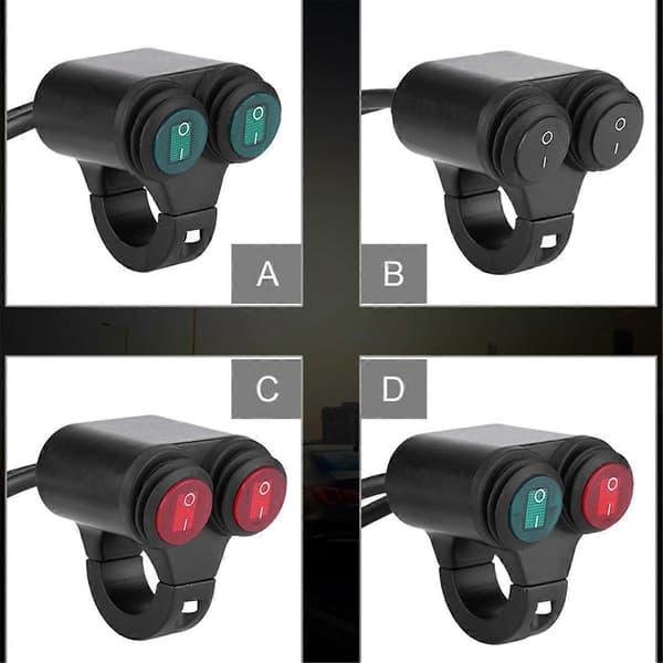 22mm Universal Motorsykkel Styret Lys Brems Tåkelys Horn Dobbel Kontroll Knapp Bryter D-Perfet