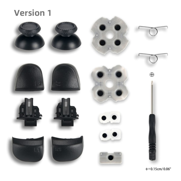 för PS5-kontroller L1-R1 L2-R2 Trigger-knappar 3D-Analog Stick + ledande gummiknappsskruvmejsel Reparationssats Hållbar - Perfet