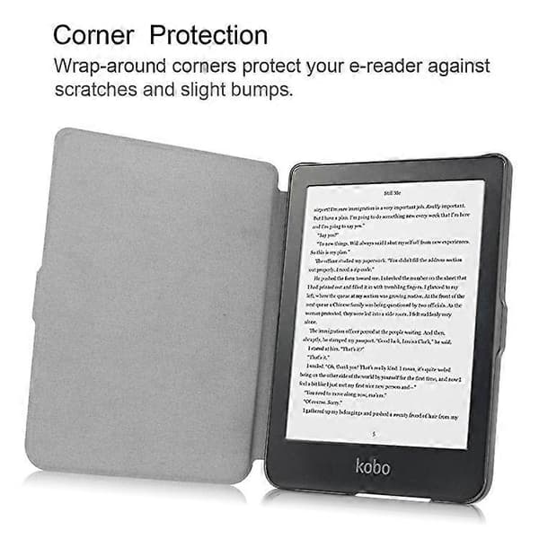 PU Lær Smart Magnetisk Flip-deksel Kompatibelt med Kobo Clara HD-Perfet White